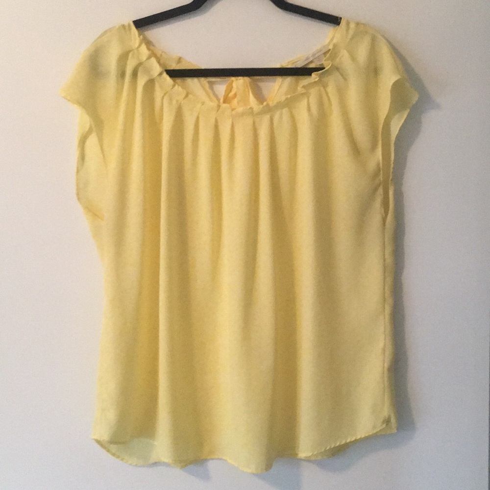 Yellow and White Top